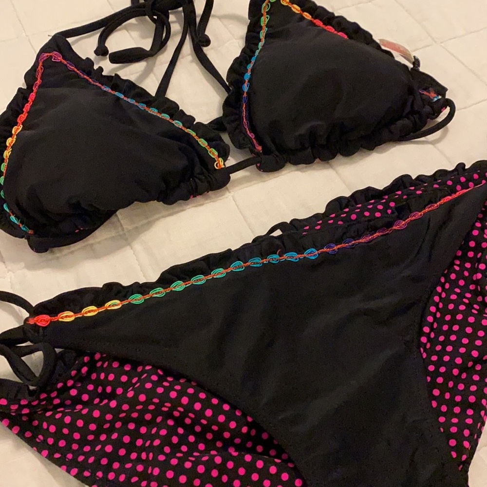 two piece reversible bathing suit